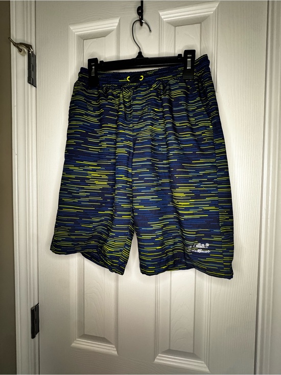 Eddie Bauer Other - EUC Boys Swim Trunks in Navy & Lime Green Stripe Size L(14/16)